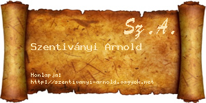 Szentiványi Arnold névjegykártya