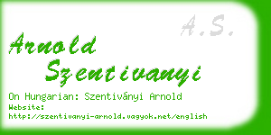 arnold szentivanyi business card