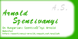 arnold szentivanyi business card